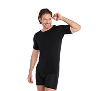 FINN Anti-Sweat Men's Shirt with Crew Neck and Built-in Armpit Sweat Pads to Combat Excessive Sweating - Undershirt with Guaranteed Protection Against Sweat Stains and Odour Black S