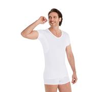 FINN Anti-Sweat Men's Shirt with Extra Short Sleeves - Perfect Under Short-Sleeve Shirts and Polo Shirts - Undershirt with Armpit Pads for Protection Against Sweat Stains and Odour White M