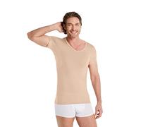 FINN Anti-Sweat Men's Shirt with Extra Short Sleeves - Perfect Under Short-Sleeve Shirts and Polo Shirts - Undershirt with Armpit Pads for Protection Against Sweat Stains and Odour Skin Color Nude L
