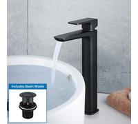 Finn Basin Mixer Tall Tap & Waste Black Matte