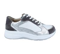Finn Comfort Piccadilly Nubuck Leather Women's Lace Up Shoes - Mouse Argento White Silver - Size:UK 6.5