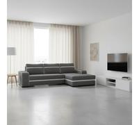 Finn Living Room Corner Sofa Bed Has Sinuous Spring Wooden Frame Legs Storage Box 285X165X90Cm Grey And White Right