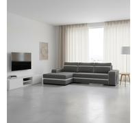Finn Living Room Corner Sofa Bed Has Sinuous Spring Wooden Frame Legs Storage Box 285X165X90Cm Grey And White Left