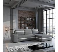 Finn Living Room Corner Sofa Bed With Sinuous Spring Wooden Frame Legs Storage Container 285X165X90Cm Grey And White Right