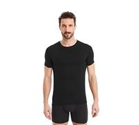 FINN Men's Business Undershirt with Crew Neck - Short Sleeve T-Shirt Made from Original Lenzing® Modal Fabric - The Perfect Shirt Under a Dress Shirt and Suit Black L