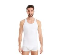 FINN Men's Figure-Shaping Compression Vest with Tummy Control - Sleeveless Shapewear Undershirt Made from Cotton - Body Shaper Tank Top for a Flatter Stomach White M