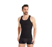 FINN Men's Figure-Shaping Compression Vest with Tummy Control - Sleeveless Shapewear Undershirt Made from Cotton - Body Shaper Tank Top for a Flatter Stomach Black XL