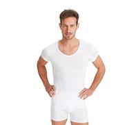 FINN Men's Water-Repellent Anti-Sweat Shirt with Extra Short Sleeves and Underarm Pads - Antibacterial Undershirt Against Sweat Stains - Perfect for Short Sleeve Shirt and Polo Shirt White L