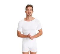 FINN Men's Water-Repellent Anti-Sweat Shirt with Underarm Pads - Minimises Sweat Stains on The Entire Upper Body Even with Heavy Sweating - Antibacterial Undershirt with Crew Neck White M