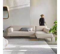 Finn - Right-hand corner sofa in ecru fabric, 270 x 180 cm, seats 4 Beige
