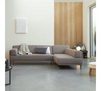 Finn - Right-hand corner sofa in taupe grey fabric, 270 x 180 cm, 4 seats. Grey