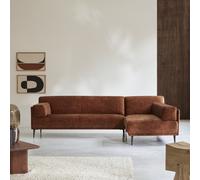 Finn - Right-hand corner sofa in terracotta velvet, 270 × 180 cm, seats 4 Terracotta