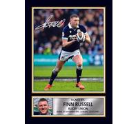 Finn Russell Printed Autograph Poster - Scotland Rugby Union Star Wall Art - Scottish Rugby Player Memorabilia Poster Print, A4 Poster Print (297x210mm)