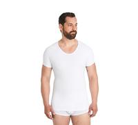 FINN Seamless Compression Vest Men's Without Seams - Figure-Shaping Shapewear Short Sleeve Shirt - Strong Body Shaper for Men White M