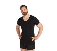 FINN Seamless Compression Vest Men's Without Seams - Figure-Shaping Shapewear Short Sleeve Shirt - Strong Body Shaper for Men Black M
