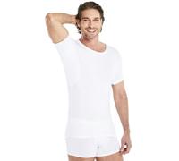 FINN Sweatproof Undershirt Men Crew Neck - Anti Sweat T-Shirt with Pads | Extra absorbent underarm shields hold up to 100 ml - round neckline stays hidden, sizes S to 5XL in nude, white or black.