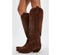 Finn Tall Western Boots Shoe by Jeffrey Campbell at Free People in Brown Suede, Size: US 6 - female