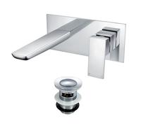 Finn Wall Mounted Basin Mixer Tap & Basin Waste Chrome