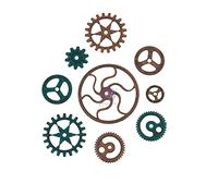 Finnabair MECHANICALS EMBLSHMT, Grungy Gears, 9/Pkg