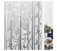 Finnez Window Film - Bamboo Privacy Window Films, Opaque, Non-Adhesive 3D Decorative Static Anti-UV Windows for Bathroom, Bedroom, Kitchen, 115 x 400 cm