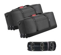 Finnhomy 120L Foldable Rolling Duffel Bag with 3 Wheels, Light Weight Travel Duffel bag with Large Loading Capacity, 32 inch Rolling Duffel bag with Shoulder Strap for Travel Camping Sports, Black-2pk