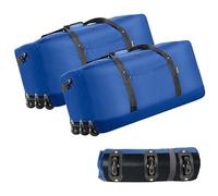Finnhomy 120L Foldable Rolling Duffel Bag with 3 Wheels, Light Weight Travel Duffel bag with Large Loading Capacity, 32 inch Rolling Duffel bag with Shoulder Strap for Travel Camping Sports, Blue-2pk