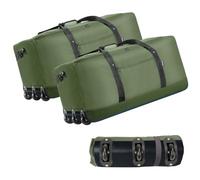 Finnhomy 120L Foldable Rolling Duffel Bag with 3 Wheels, Light Weight Travel Duffel bag with Large Loading Capacity, 32 inch Rolling Duffel bag with Shoulder Strap for Travel Camping Sports, Green-2pk