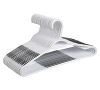 Finnhomy 50 Pack Plastic Hangers, Clothes Hangers with Non-Slip Pads, Space Saving Easy Slide Organizer, Clothes Hanger for Bedroom Closet Wardrobe, Great for Shirts, Pants, Scarves