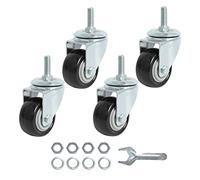 Finnhomy Stem Caster Wheels 2 Inch Heavy Duty Threaded Swivel Casters 5/16" -18 x 1" Set of 4 Premium Polyurethane Wheels PU Load Bearing 800 Lbs Anti-wear Smooth Casters, Black