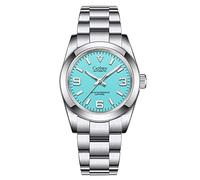 FINNIAN CADISEN Automatic Watch Men's Mechanical Automatic Watch 36 mm Waterproof Classic Minimalist Small Dial, blue, 主义