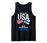 Finnish American My History Began In Finland Finn Pride Tank Top