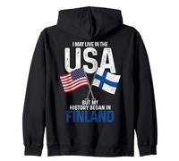Finnish American My History Began In Finland Finn Pride Zip Hoodie