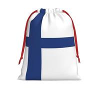 Finnish Flag Christmas Drawstring Bags Gift Wrapping Bag Small Gifts Candy Jewelry Wedding Wrap Bag