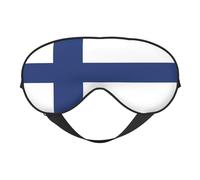 Finnish Flag Comfortable Sleeping Aid Soft Eye Mask Adjustable Blackout Cover Reversible Night Rest