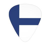 Finnish flag Guitar picks 12 pieces, ABS material, smooth edges, comfortable feel, 3 optional thicknesses