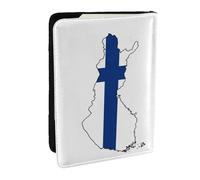 Finnish Flag Map Print Passport Holder Cover Wallet Passport Cover, Passport Wallet Case for Cards and Documents