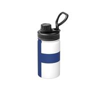 Finnish Flag Print 12 Oz Insulated Double Walled Stainless Steel Metal Water Bottle for Cold Hot Drink