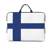 Finnish Flag Print 14in Laptop Case Sleeve Bag â€“ Padded for Protection, Portable Handle & Smooth Zipper