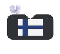 Finnish Flag Print Car Sunshade For Windshield, Car Sunshade For Most Cars With Suction Cups