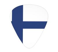Finnish flag print Celluloid Guitar Plectrums for Acoustic Guitar Bass,Guitar Picks with Organizer Box