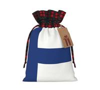 Finnish Flag Print Gift Reusable Bags Festive Drawstring Pouches Versatile Birthday Wedding Favors