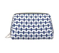 Finnish Flag Print Leather Portable Zipper Makeup Bag Toiletry Clutch Travel Cosmetic Pouch Unisex