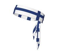 Finnish flag Print Sports Head Tie Bandanas – Comfortable Athletic Sweatbands for Running, Yoga, Cycling, and More