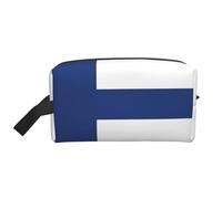 Finnish Flag Print Toiletry Bag for Men Travel Toiletry Bag, Spacious Capacity Cosmetic Bag for Women