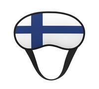 Finnish Flag Print Unisex Washable Eye Mask Sleeping Light-Blocking Cover for Home Hotel Camping