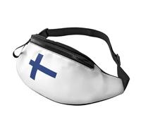 Finnish Flag Print Waist Bag Lightweight Travel Unisex Pack for Hiking Cycling Running Everyday Use
