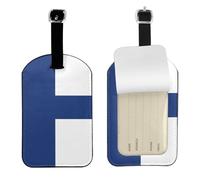 Finnish Flag Printed Leather Luggage Tag, Durable Baggage Identifier, Soft PU ID Label, for Business Travel