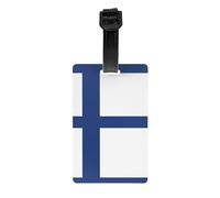 Finnish Flag Printed PVC Luggage Tag Travel Anti Lost ID Label Personal Info Tag for Backpack and Suitcase