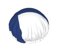 Finnish flag Printed shower cap, reusable, double-layered design, suitable for women to wrap their hair, wash their face, and apply face masks.
