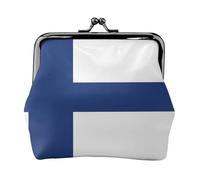 Finnish Flag Printing Coin Purse, Lightweight Minimalist Wallet For Music Festivals And Concerts, Black, One Size, Art Deco